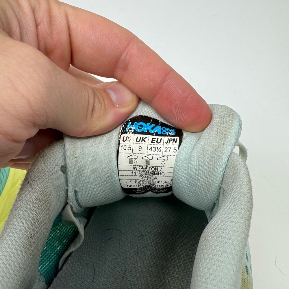 Hoka One One Clifton 7 Morning Mist Hot Coral Women Shoes 1110509 MMHC Size 10.5 - Picture 13 of 14